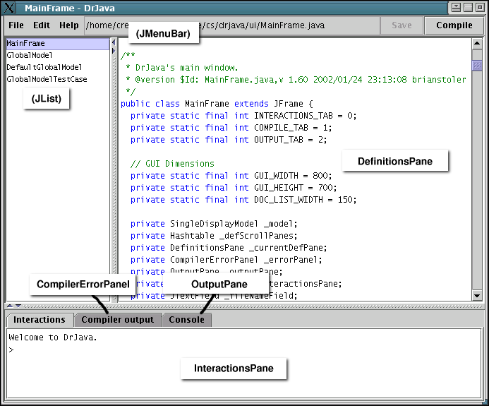 DrJava GUI